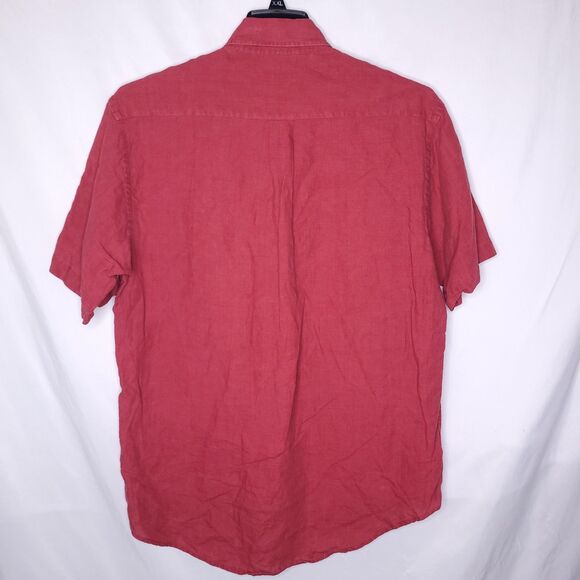Brooks Brothers Linen Shirt Mens Medium Red 346 Casual Office - Picture 5 of 10